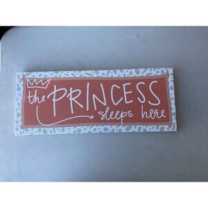 Hobby Lobby The Princess Sleeps Here Canvas Wall Art Nursery Decor 20" x 8"